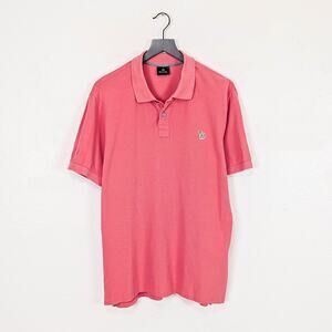 Paul Smith PS Men's Pink Polo Shirt Zebra logo size XL
